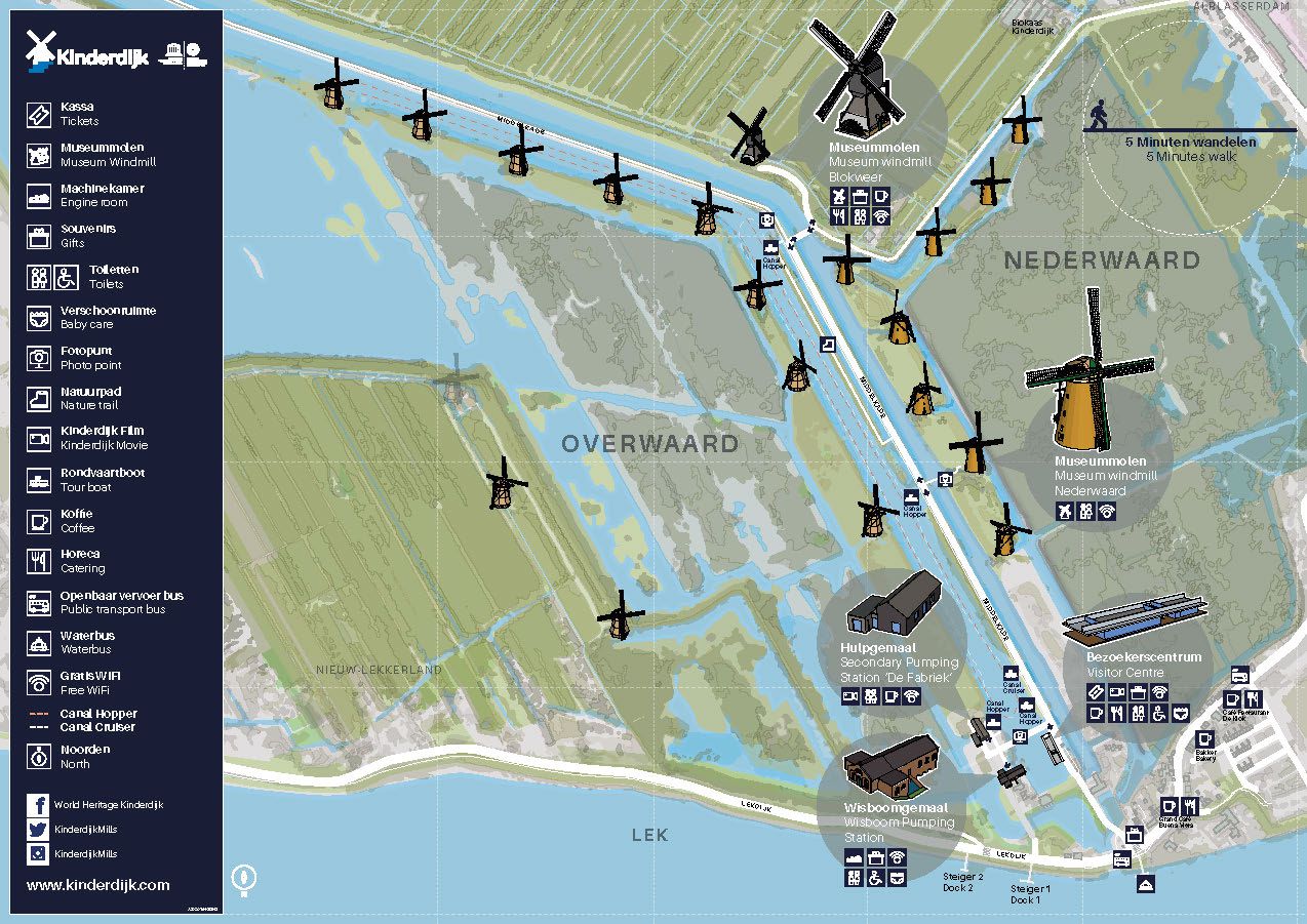 Wayfinding map for Kinderdijk
